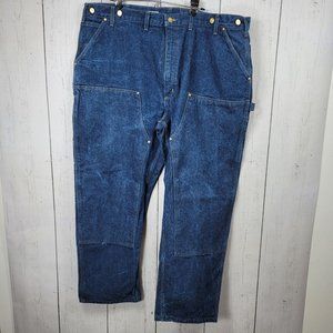 Mens Carhartt Jeans Sz 46 x30 medium wash Denim Pants with knee reinforcements